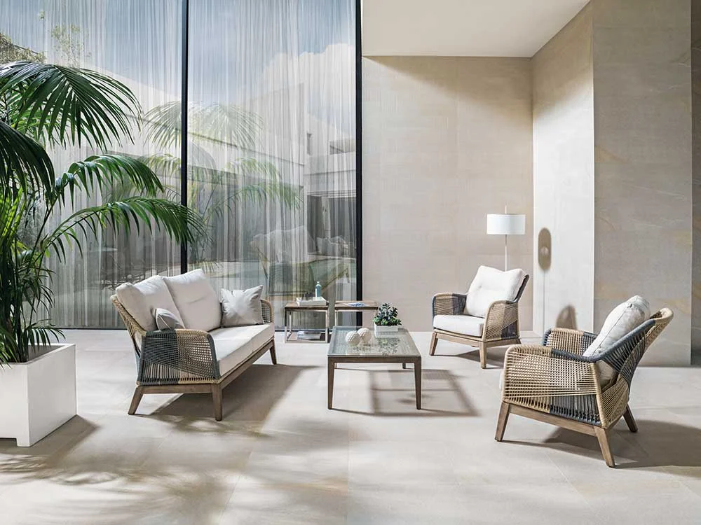 Living space with premium tiles and natural light